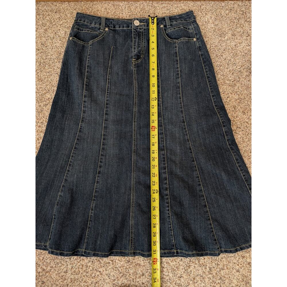 Motto Denim Skirt Size 16 33" Waist Modest Long Midi No Slit Dark Wash Pockets - Picture 6 of 6